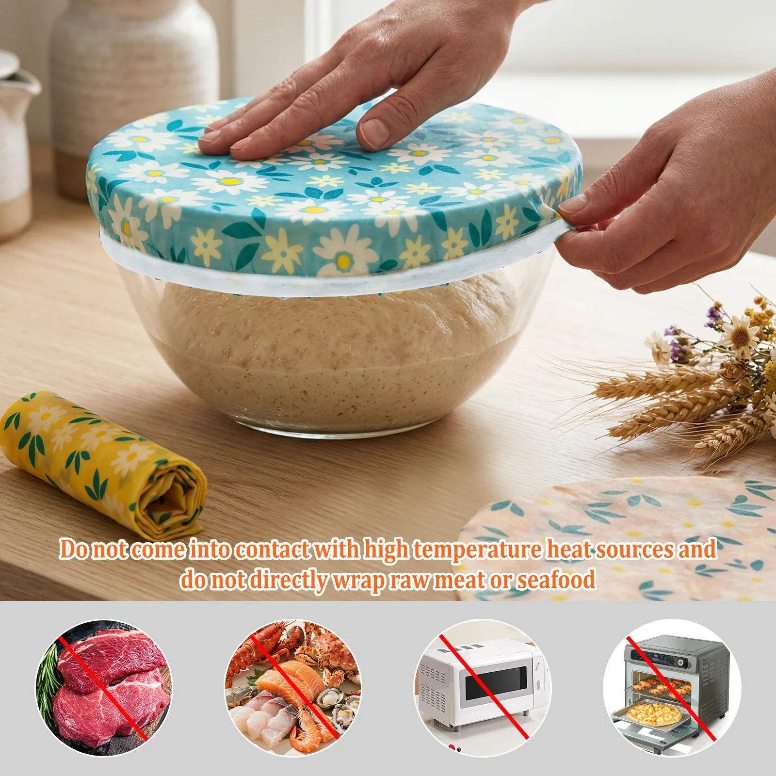 3 قطع أغطية وعاء قطنية من شمع  - مراجعة Beeswax Food Cover وسعره